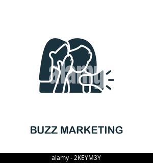 Icona di Buzz Marketing. Icona monocromatica Simple Marketing Strategy per modelli, web design e infografiche Illustrazione Vettoriale