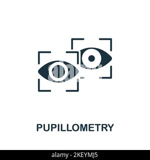 Icona della pupillometria. Monocromatico semplice Neuromarketing icona per modelli, web design e infografica Illustrazione Vettoriale