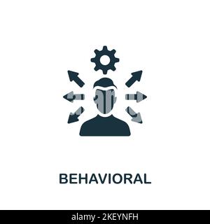 Icona comportamentale. Monocromatico semplice Neuromarketing icona per modelli, web design e infografica Illustrazione Vettoriale