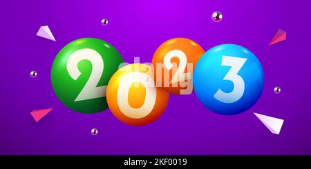 Buon anno banner. Palle di Natale con. Illustrazione vettoriale Illustrazione Vettoriale