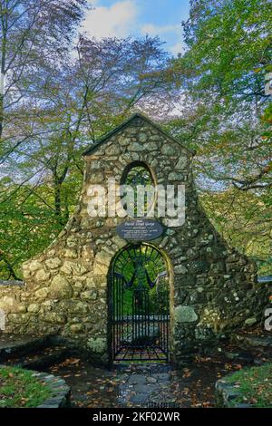 David Lloyd George grave memoriale a Llanystumdwy, vicino Criccieth, Gwynedd, Galles Foto Stock