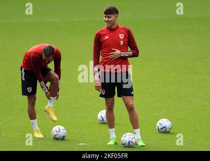 Rubin Colill del Galles durante una sessione di allenamento al Cardiff City Stadium, Galles. Data immagine: Martedì 15 novembre 2022. Foto Stock