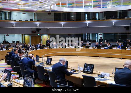 Bruxelles, Belgio. 15th Nov 2022. Riunione dei ministri della Difesa dell'UE presso il Consiglio dell'UE a Bruxelles (Belgio) il 15 novembre 2022. Credit: ALEXANDROS MICHAILIDIS/Alamy Live News Foto Stock