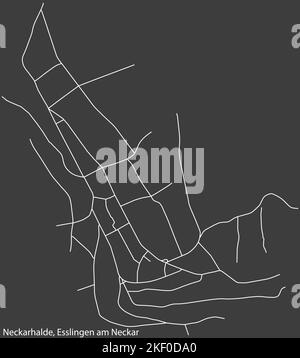 Mappa stradale del COMUNE di NECKARHALDE, ESSLINGEN Illustrazione Vettoriale