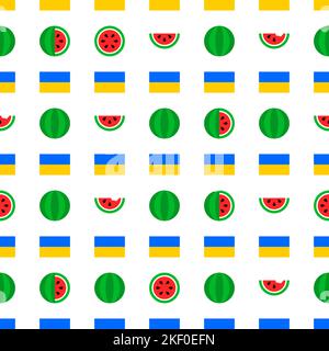 Ucraina Kherson Watermelon modello senza giunture Illustrazione Vettoriale