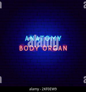Testo al neon corpo anatomico Illustrazione Vettoriale
