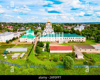 Vista panoramica aerea del monastero di San Nicola o Nikolsky nella città di Pereslavl Zalessky o Pereslavl-Zalessky, anello d'Oro della Russia Foto Stock