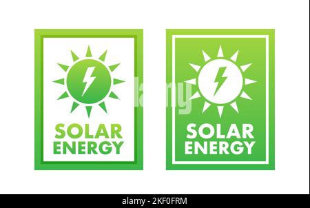 Energia solare. Centrale elettrica, batteria solare. Energia rinnovabile. Illustrazione del vettore. Illustrazione Vettoriale