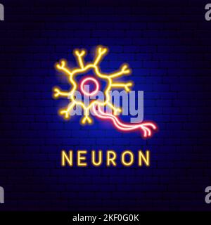 Etichetta Neuron Neon Illustrazione Vettoriale