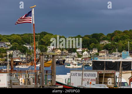 Gloucester, Massachusetts, USA, - 13 settembre 2022: Vista del porto dal Fitz Hugh Lane Park Foto Stock