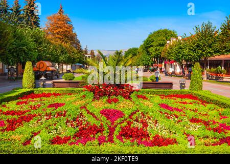 Kurortny Boulevard a Kislovodsk, una città termale nella regione delle acque minerali caucasiche, Stavropol Krai in Russia Foto Stock
