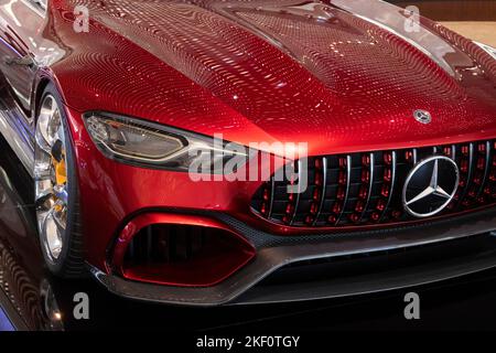 Dettaglio, 2017 Mercedes-AMG GT Concept Hybrid, Museo Mercedes Benz, Stoccarda, Germania Foto Stock