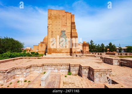 Dorus Saodat o Mausoleo Jahangir nell'antica città di Shahrisabz in Uzbekistan Foto Stock