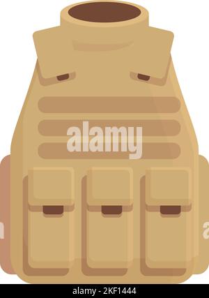 Icona gilet squadra vettore cartone animato. Prova della polizia. Poliziotto FLak Illustrazione Vettoriale
