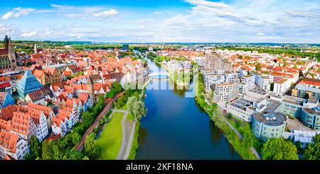 Vista panoramica aerea della città di Ulm in Germania Foto Stock