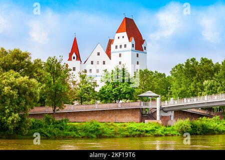 Il nuovo castello di Ingolstadt è uno dei più importanti edifici gotici della Baviera, in Germania Foto Stock