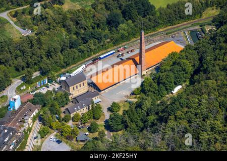 Luftbild, LWL-Industriemuseum Zeche Nachtigall, Bommern, Witten, Ruhrgebiet, Nordrhein-Westfalen, Deutschland, DE, Europa, LWL, Luftaufnahme, Luftbild Foto Stock