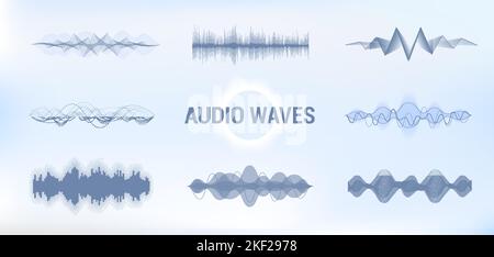 Audio Sound WAVE, visualizzazione musicale Equalizer in stile futuristico Illustrazione Vettoriale