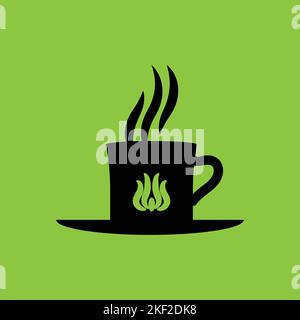 Icona del caffè turco isolata su sfondo verde. Concetto del caffè. - Vettore . Illustrazione vettoriale Illustrazione Vettoriale