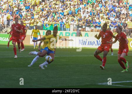 San Paolo, Brasile. 15th Nov 2022. São PAULO, SP - 15.11.2022: BRASIL X Canadá - Geyse durante l'amichevole tra le squadre femminili del Brasile x Canada si è tenuto presso la Neo Química Arena di São Paulo questo martedì pomeriggio (15). (Foto: Yuri Murakami/Fotoarena) Credit: Foto Arena LTDA/Alamy Live News Foto Stock