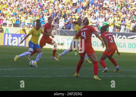 San Paolo, Brasile. 15th Nov 2022. São PAULO, SP - 15.11.2022: BRASIL X Canadá - Kerolin durante l'amichevole tra le squadre femminili del Brasile x Canada tenutosi presso la Neo Química Arena di São Paulo questo martedì pomeriggio (15). (Foto: Yuri Murakami/Fotoarena) Credit: Foto Arena LTDA/Alamy Live News Foto Stock