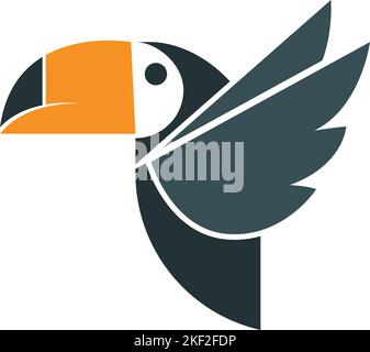 Logo Toco Toucan icona disegno vettore Illustrazione Vettoriale