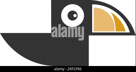 Logo Toco Toucan icona disegno vettore Illustrazione Vettoriale