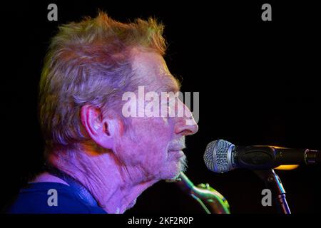 Nik Turner al concerto del Judge Trev Memorial, 24 novembre 2012 al Brunswick, Hove Foto Stock