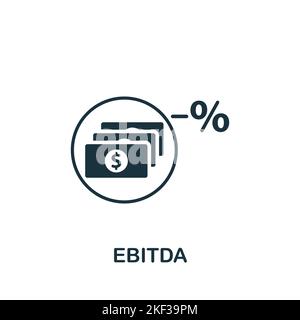 Icona EBITDA. Icona criterio semplice monocromatico per modelli, progettazione Web e infografica Illustrazione Vettoriale