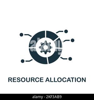 Icona allocazione risorse. Icona monocromatica Simple Product Management per modelli, web design e infografiche Illustrazione Vettoriale