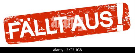 Indicatore in gomma vettoriale EPS colorato in rosso con testo annullato (testo in tedesco) Illustrazione Vettoriale