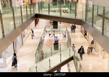 Piani e clienti nel centro commerciale Emporium nel centro citta' di Melbourne, Victoria, Australia Foto Stock