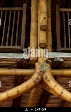 Particolare di una costruzione di bambù in Colombia, Manizales, Caldas, Antioquia, Sudamerica Foto Stock