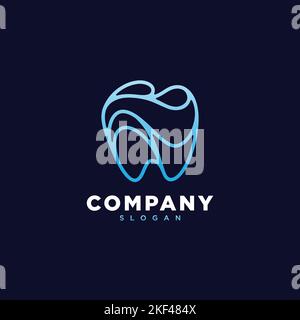 Logo dentale moderno. Design minimalista con il logo della linea ART. Illustrazione vettoriale EPS.8 EPS.10 Illustrazione Vettoriale