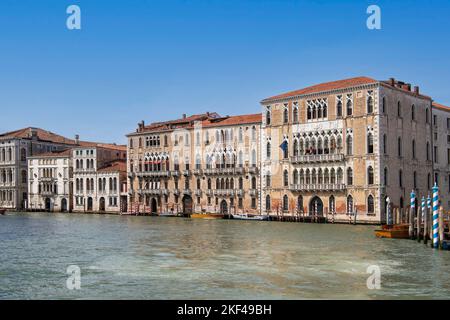 historische Paläste. Palazzi, al canale Grande Venedig, Regione Venetien, Italien Foto Stock