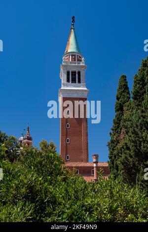 Glockenturm der Chiesa, Kirche San Giorgio maggiore , Venedig, Venetien, Italien Foto Stock