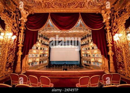 Innenansicht, Teatro, Teatro la Fenice, Venedig, Venetien, Italien Foto Stock