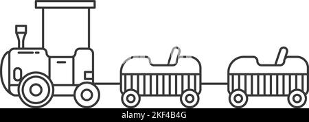 Icona della linea del treno giocattolo. Ferrovia parco per bambini Illustrazione Vettoriale