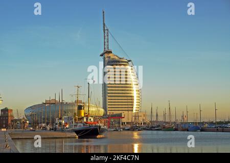 Atlantic Hotel Sail City a Bremerhaven, Germania, Foto Stock