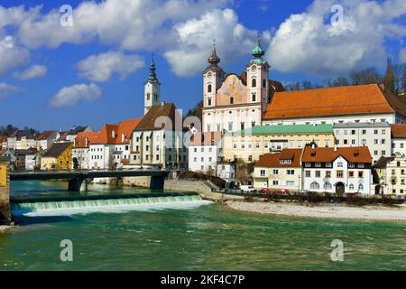 Blick auf die Altstadt von Steyr, Österreich, Foto Stock