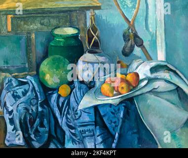 Still Life with a Ginger Jar and Eggplants, Paul Cezanne, 1893-1894, MOMA, New York, Stati Uniti, Nord America Foto Stock