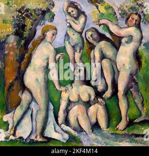 Cinque bagnanti, Paul Cezanne, 1885-1887, Kunstmuseum Basilea, Svizzera, Europa Foto Stock