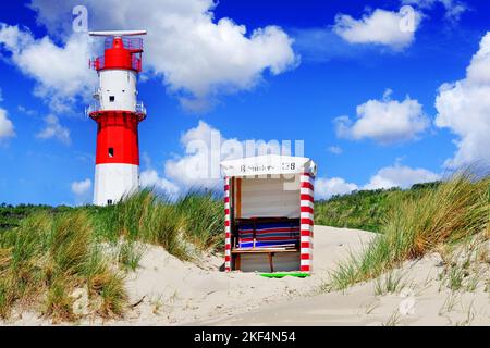 Der elektrische Leuchtturm von Borkum, Ostfriesland, Ostfriesische Inseln, Niedersachsen, Deutschland, Foto Stock