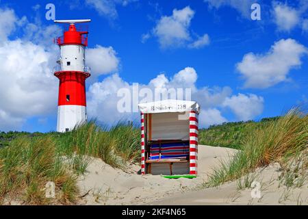 Der elektrische Leuchtturm von Borkum, Ostfriesland, Ostfriesische Inseln, Niedersachsen, Deutschland, Foto Stock