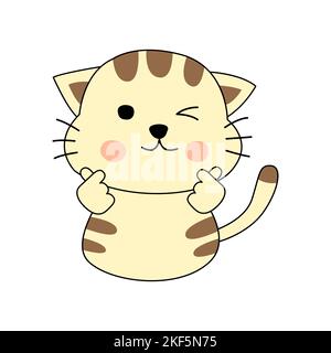 Clipart della versione cartoon di gatto in , illustrazione vettoriale Illustrazione Vettoriale