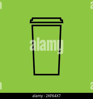 Icona tazza da caffè di carta isolata su sfondo verde. Concetto del caffè. - Vettore . Illustrazione vettoriale Illustrazione Vettoriale