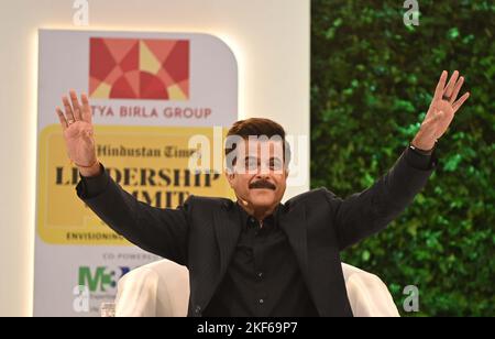 NEW DELHI, INDIA - 12 NOVEMBRE: Attore e produttore cinematografico Anil Kapoor durante il Hindustan Times/Sipa USA Leadership Summit, il 12 novembre 2022 a New Delhi, India. (Foto di Vipin Kumar/Hindustan Times/Sipa USA) Credit: Sipa USA/Alamy Live News Foto Stock