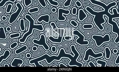 Forme geometriche di collegamento arrotondate su sfondo astratto creativo con rappresentazione 3D per decorazione, tessuto e disegno co Foto Stock