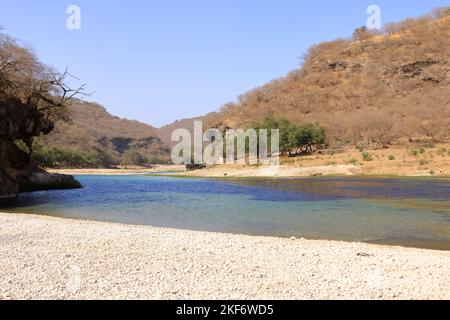 Wadi Dharbat o a volte scritto Darbat, Salalah in Oman Foto Stock