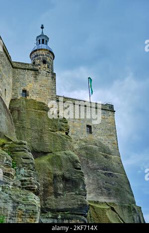 Fortezza di Koenigstein, Koenigstein, Svizzera sassone, Sassonia, Germania. Foto Stock